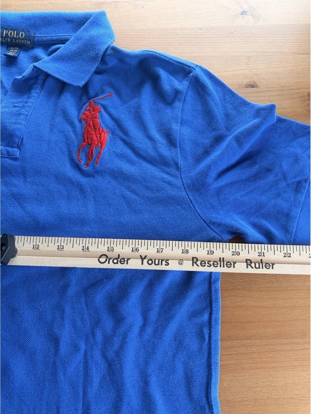 Polo Ralph Lauren Boys XL 18-20 Big Pony Polo Shirt Royal Blue Red #3